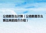 公倍数怎么计算（公倍数是怎么算出来的简介介绍）