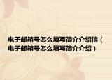 电子邮箱号怎么填写简介介绍信（电子邮箱号怎么填写简介介绍）