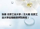 张勇 北京工业大学（王大勇 北京工业大学应用数理学院教授）