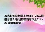 31省份昨日新增本土614+2810详细内容 31省份昨日新增本土614+2810具体介绍