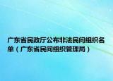 广东省民政厅公布非法民间组织名单（广东省民间组织管理局）