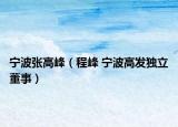 宁波张高峰（程峰 宁波高发独立董事）