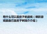 有什么可以盖房子的游戏（哪款游戏能自己盖房子啊简介介绍）