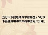 五万以下的电动汽车有哪些（5万以下新能源电动汽车有哪些简介介绍）