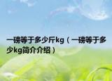一磅等于多少斤kg（一磅等于多少kg简介介绍）