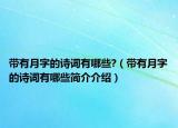 带有月字的诗词有哪些?（带有月字的诗词有哪些简介介绍）