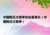 中国陈氏太极拳协会董事长（中国陈氏太极拳）