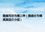 散曲可分为哪三种（散曲分为哪两类简介介绍）