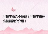 兰陵王有几个技能（兰陵王带什么技能简介介绍）