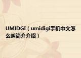 UMIDGI（umidigi手机中文怎么叫简介介绍）
