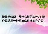 操作系统是一种什么样的软件?（操作系统是一种系统软件吗简介介绍）