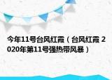今年11号台风红霞（台风红霞 2020年第11号强热带风暴）