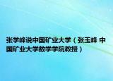 张学峰说中国矿业大学（张玉峰 中国矿业大学数学学院教授）