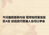 今日最新更新内容 翡翠如何鉴定是否A货 这些技巧普通人也可以学会