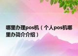 哪里办理pos机（个人pos机哪里办简介介绍）