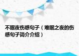 不眠夜伤感句子（难眠之夜的伤感句子简介介绍）