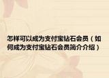 怎样可以成为支付宝钻石会员（如何成为支付宝钻石会员简介介绍）