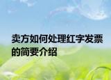 卖方如何处理红字发票的简要介绍