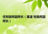 任财政所副所长（董波 财政所副所长）