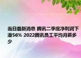 当日最新消息 腾讯二季度净利润下滑56% 2022腾讯员工平均月薪多少