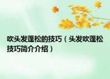 吹头发蓬松的技巧（头发吹蓬松技巧简介介绍）