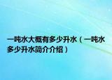一吨水大概有多少升水（一吨水多少升水简介介绍）