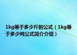 1kg等于多少斤的公式（1kg等于多少吨公式简介介绍）