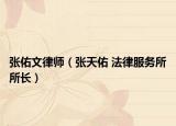 张佑文律师（张天佑 法律服务所所长）