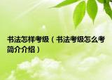 书法怎样考级（书法考级怎么考简介介绍）
