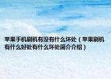 苹果手机刷机有没有什么坏处（苹果刷机有什么好处有什么坏处简介介绍）