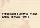 男士36码的裤子是多大码（男裤36码相当于多大码简介介绍）