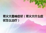 胃火大是啥症状（胃火大什么症状怎么治疗）