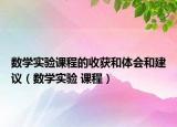 数学实验课程的收获和体会和建议（数学实验 课程）