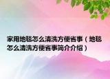 家用地毯怎么清洗方便省事（地毯怎么清洗方便省事简介介绍）