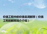 价值工程中的价值名词解释（价值工程的解释简介介绍）