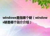windows是指哪个键（windows键是哪个简介介绍）