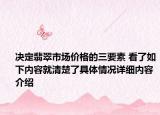 决定翡翠市场价格的三要素 看了如下内容就清楚了具体情况详细内容介绍