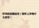 怀孕的初期症状（刚怀上孕有什么症状）