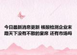 今日最新消息更新 核酸检测企业末路天下没有不散的宴席 还有市场吗