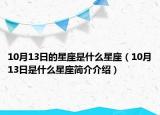 10月13日的星座是什么星座（10月13日是什么星座简介介绍）