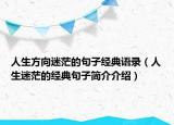 人生方向迷茫的句子经典语录（人生迷茫的经典句子简介介绍）