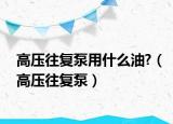 高压往复泵用什么油?（高压往复泵）