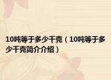 10吨等于多少千克（10吨等于多少千克简介介绍）
