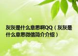 灰灰是什么意思啊QQ（灰灰是什么意思微信简介介绍）