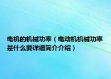 电机的机械功率（电动机机械功率是什么要详细简介介绍）