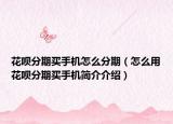 花呗分期买手机怎么分期（怎么用花呗分期买手机简介介绍）