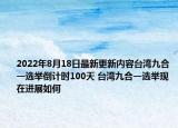 2022年8月18日最新更新内容台湾九合一选举倒计时100天 台湾九合一选举现在进展如何