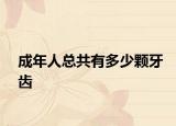 成年人总共有多少颗牙齿