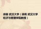 徐丽 武汉大学（徐莉 武汉大学经济与管理学院教授）