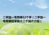 二字加一笔有哪12个字（二字加一笔有哪些字找十二个简介介绍）